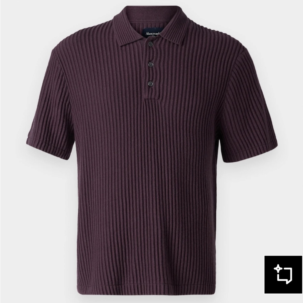Abercrombie & Fitch plum perfect rib knit polo shirt men’s XL